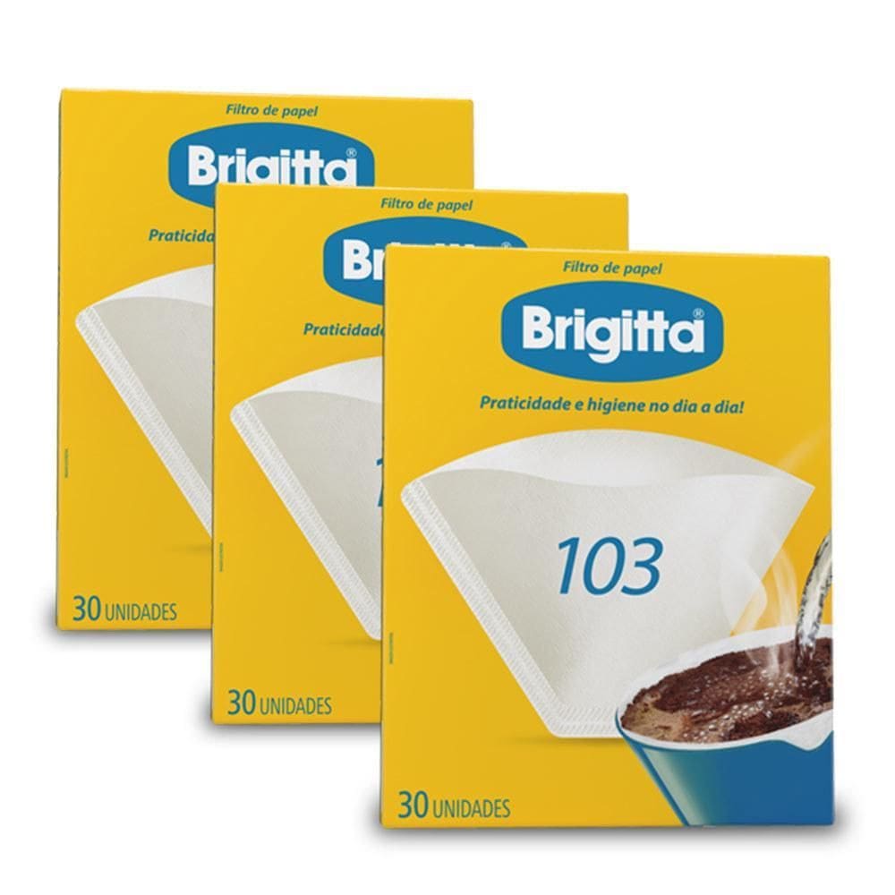 Filtro De Papel Brigitta 103 Kit 3 Pacotes De 30 Unidades