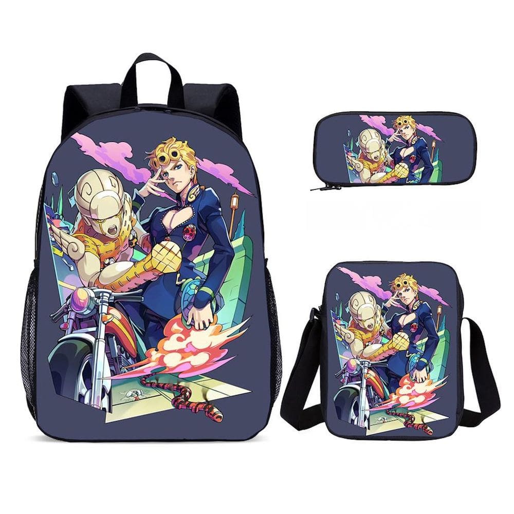 Conjunto de mochilas escolares, mochila Jojo`s Bizarre Adventure, 3 unidades