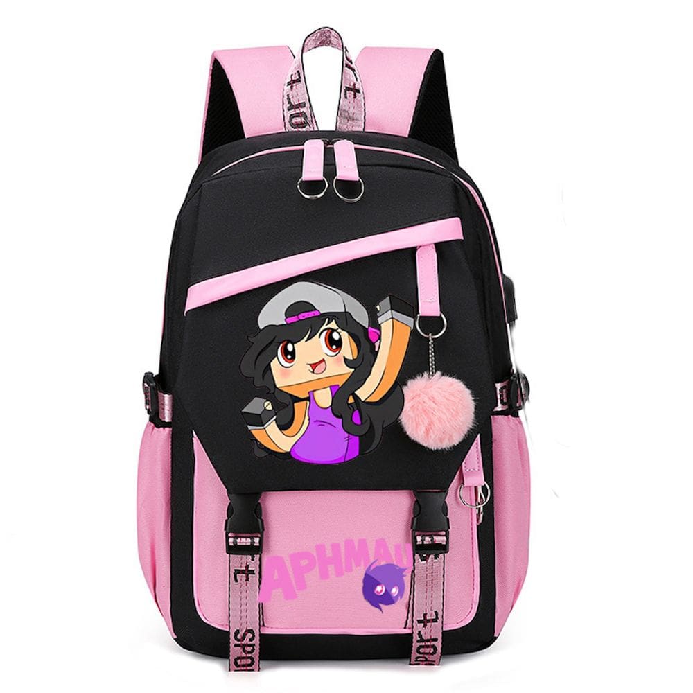Mochila escolar infantil Aphmaus Impressa em 3D Oxford 29x16x46cm