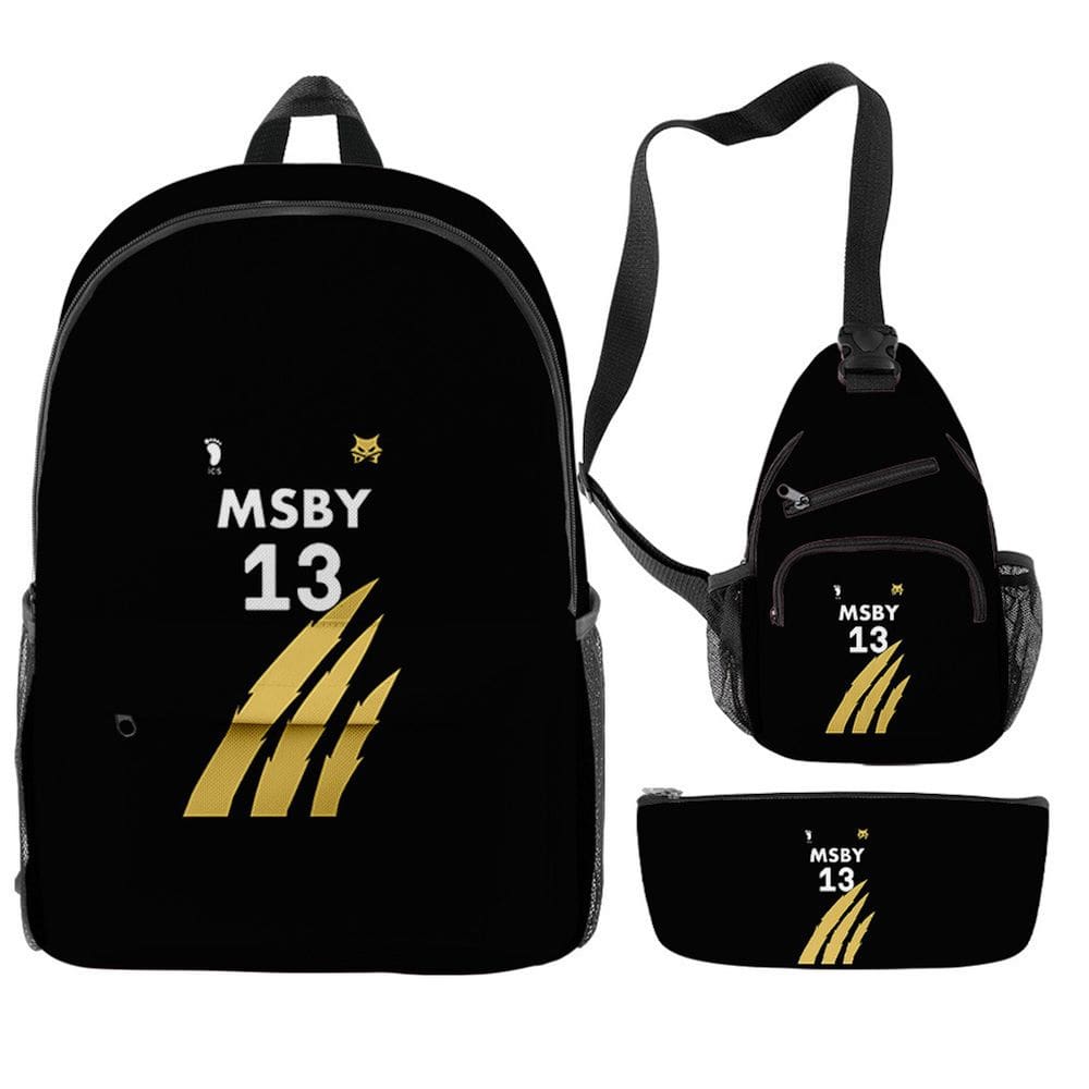 Conjunto de mochilas MSBY13S, mochila escolar para crianças, impressão 3D, B Anime