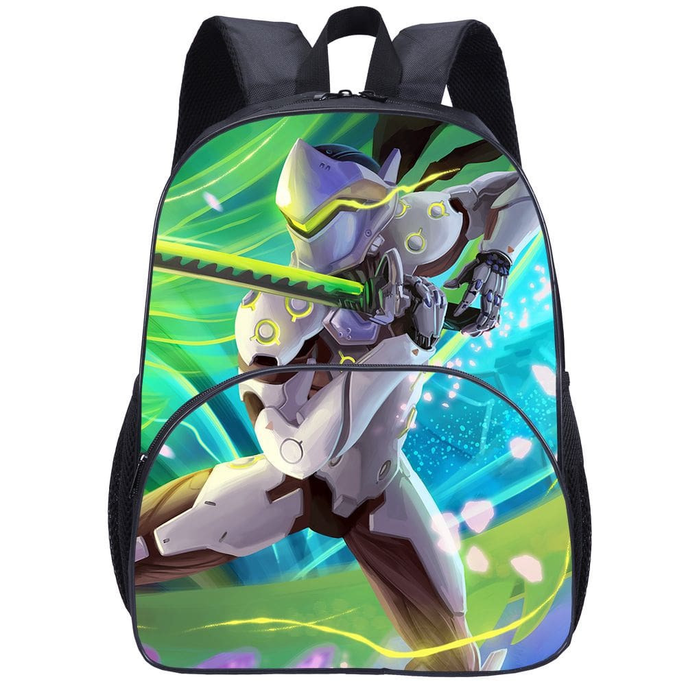 Mochila escolar de anime Overwatch para estudante 30x13x40cm