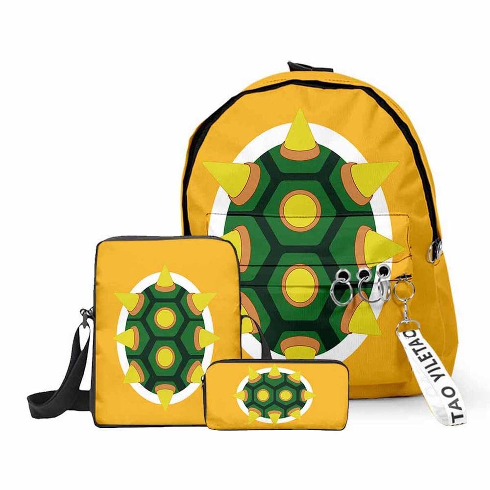 Conjunto de mochilas Marios Bros Bowsers Cartoon Kids School 3 unidades