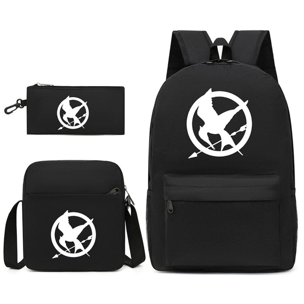 Conjunto de mochilas, 3 peças, Hungers Games Anime School Nylon para crianças
