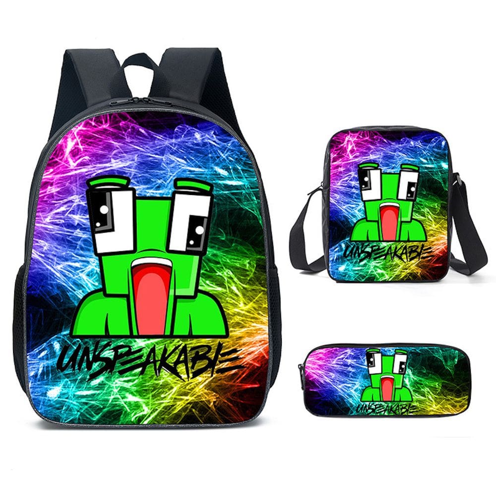 Conjunto de mochilas escolares Unspeakables, 3 peças com bolsa de ombro para crianças