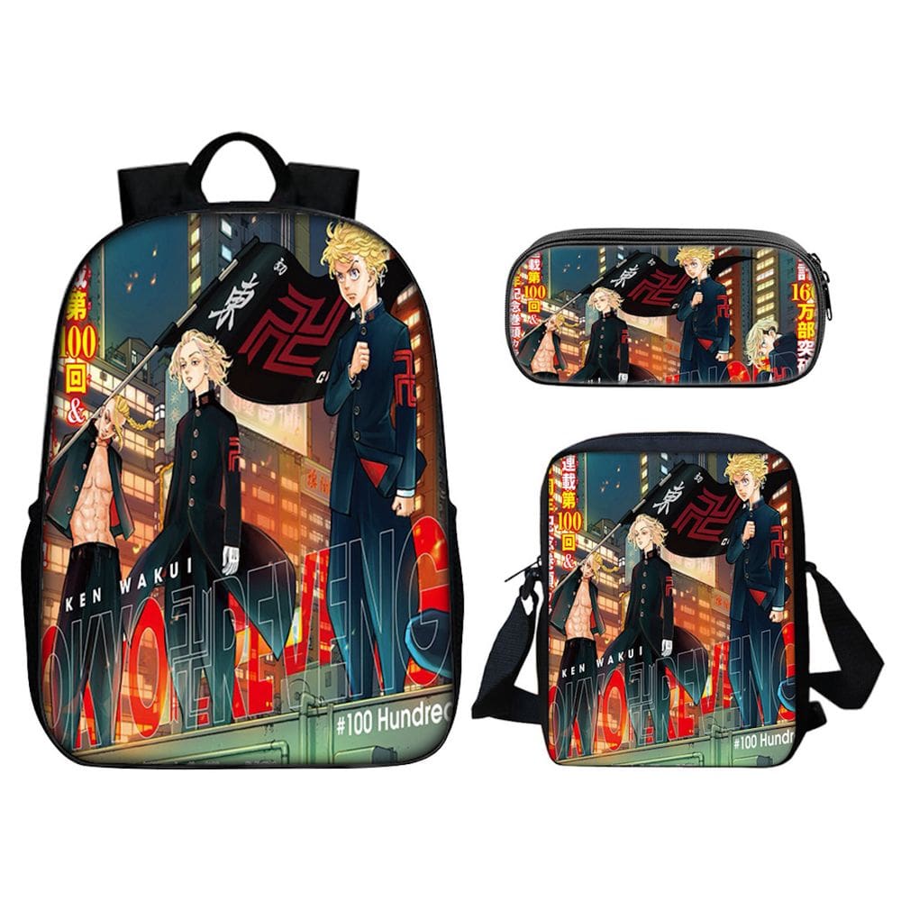 Conjunto de mochilas Tokyo Mickey Anime School, 3 peças com bolsa de ombro