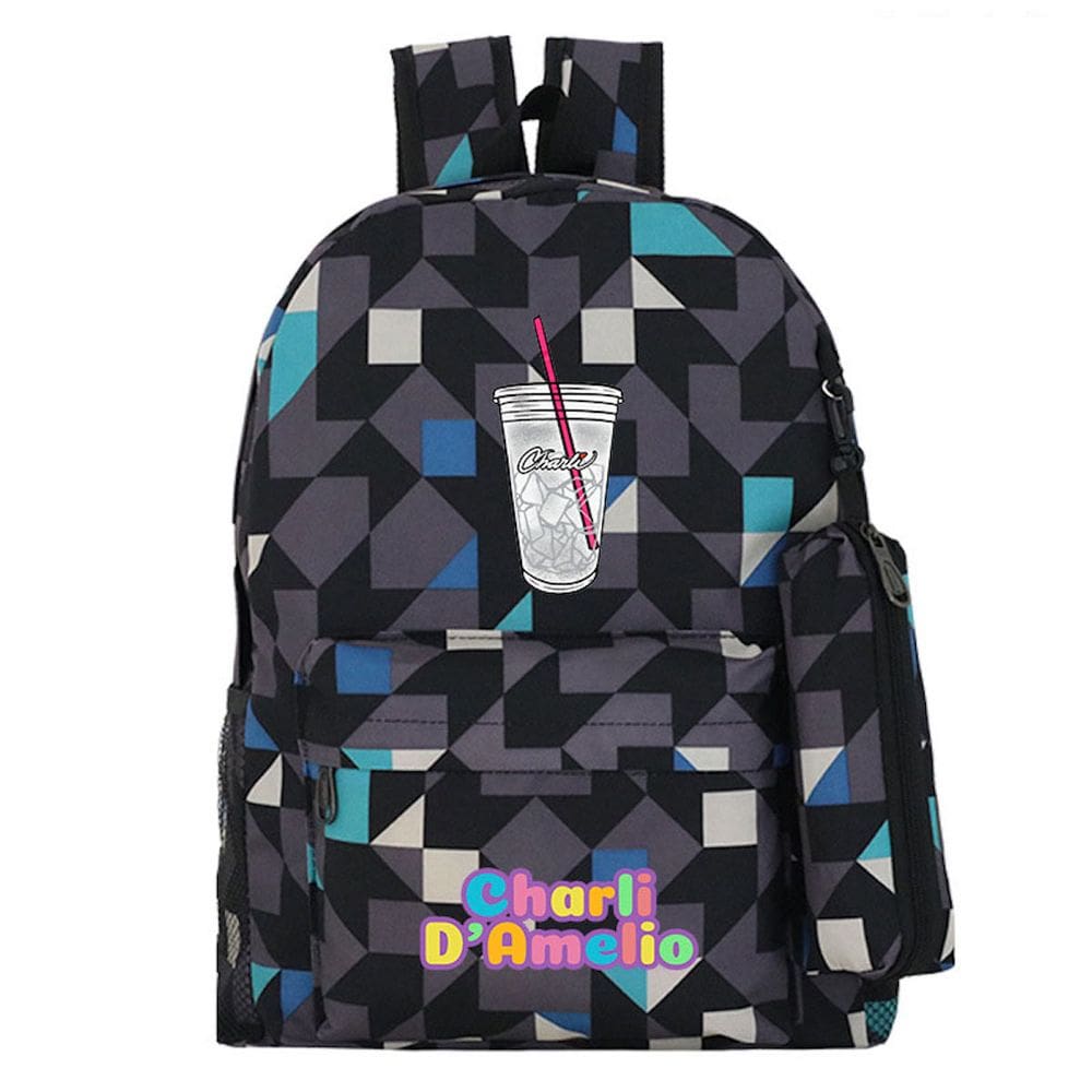 Mochila escolar Charli Amelios para crianças Anime 32x12x43cm