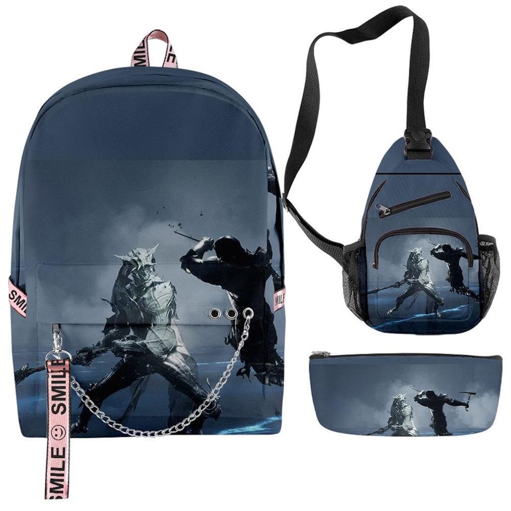 Conjunto de mochilas Mortals Shells Partysu Anime Casual Satchel