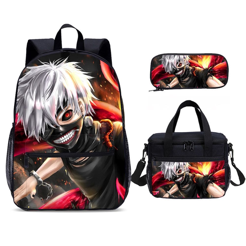 Conjunto de mochilas escolares Tokyos Ghouls, 3 unidades com bolsa de ombro