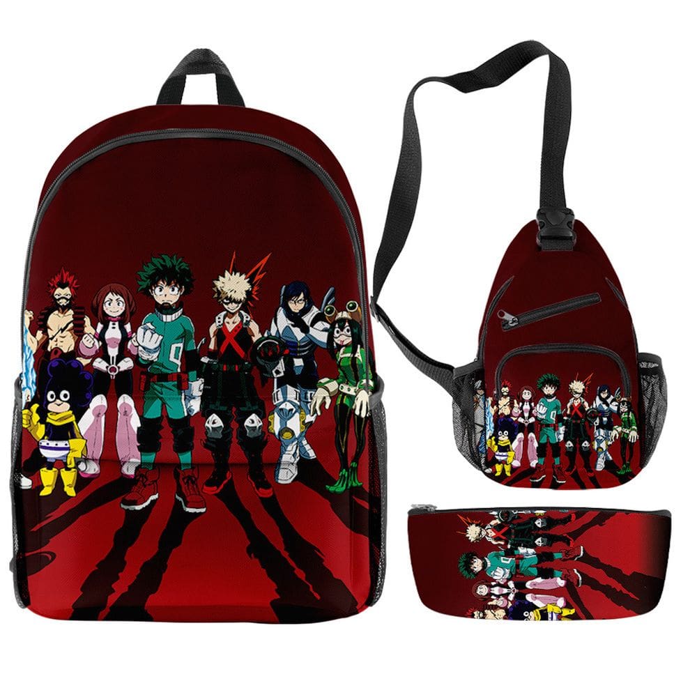 Conjunto de mochilas Mys Heros Academias Anime School, bolsa 3D, 3 unidades