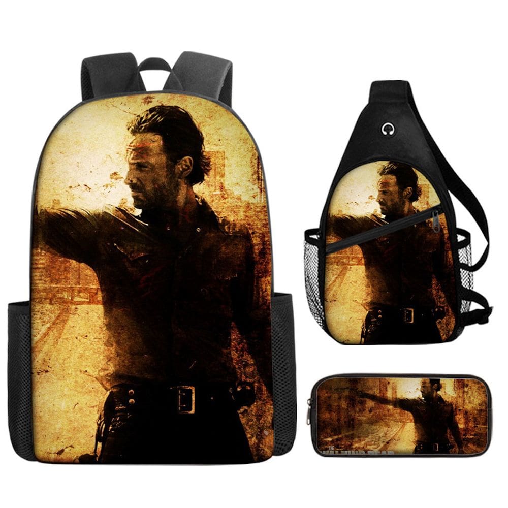 Conjunto de mochilas Walkings Deads Anime, 3 unidades para mochila escolar infantil