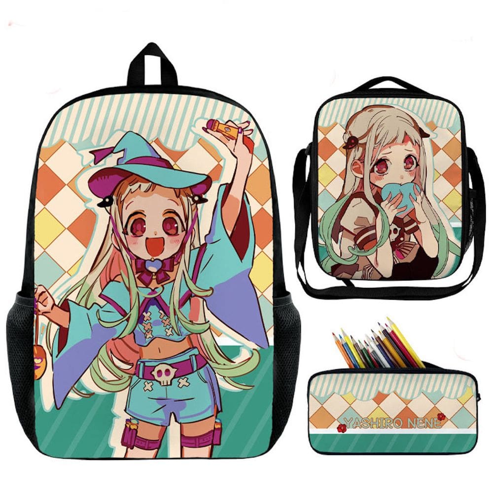 Conjunto de mochilas Hanakos Kuns Yashiros Nenes Anime School Supplies
