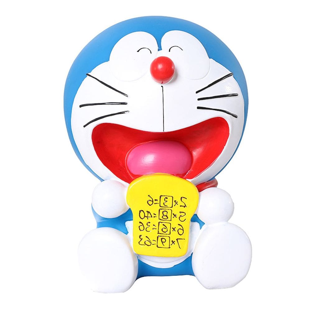 Resina de anime Piggy Bank Doraemons para crianças 16x15x23cm
