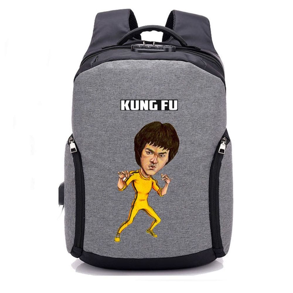 Mochila escolar Bruces Lees Anime para crianças