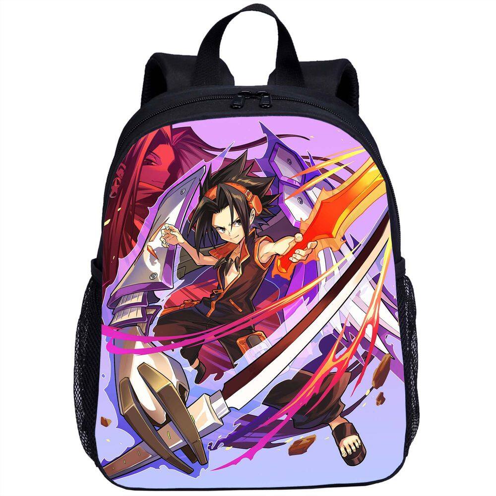 Mochila escolar Shamans Kings Anime para crianças 24x12x33cm
