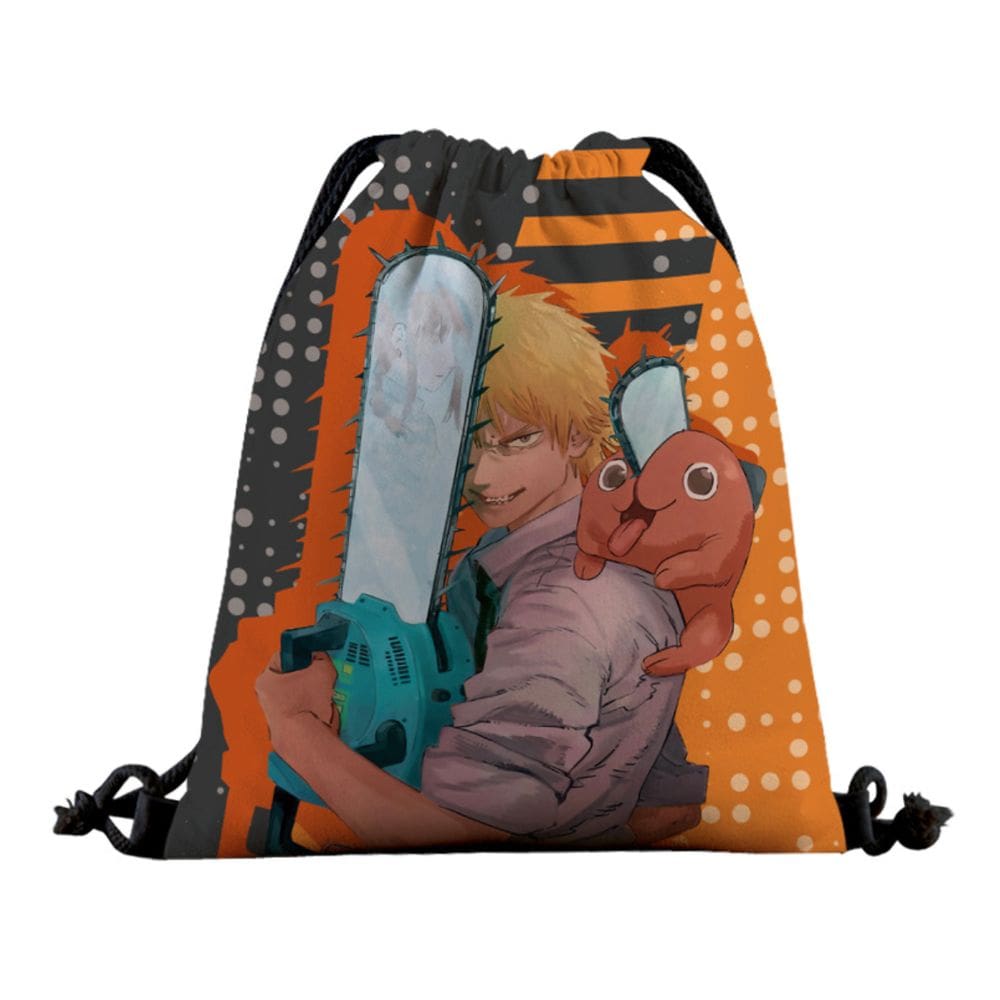 Bolsa com cordão Denjis Mans Chainsaws Anime Swim Gym 39x32cm