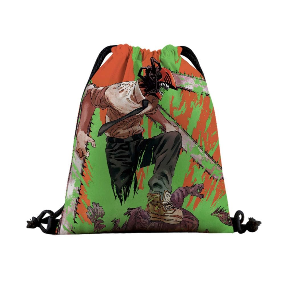 Bolsa com cordão Denjis Mans Chainsaws Anime Swim Gym 39x32cm