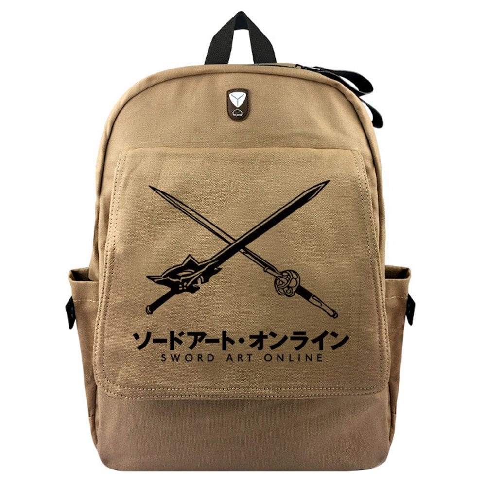 Mochila escolar Anime Swords Onlines para crianças de algodão-poliéster