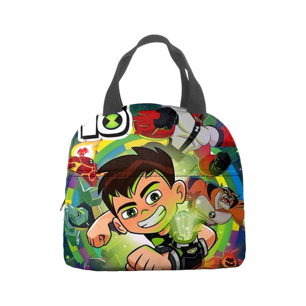 Lancheira Bens 10 Boys Anime, tecido Oxford reutilizável à prova de vazamentos