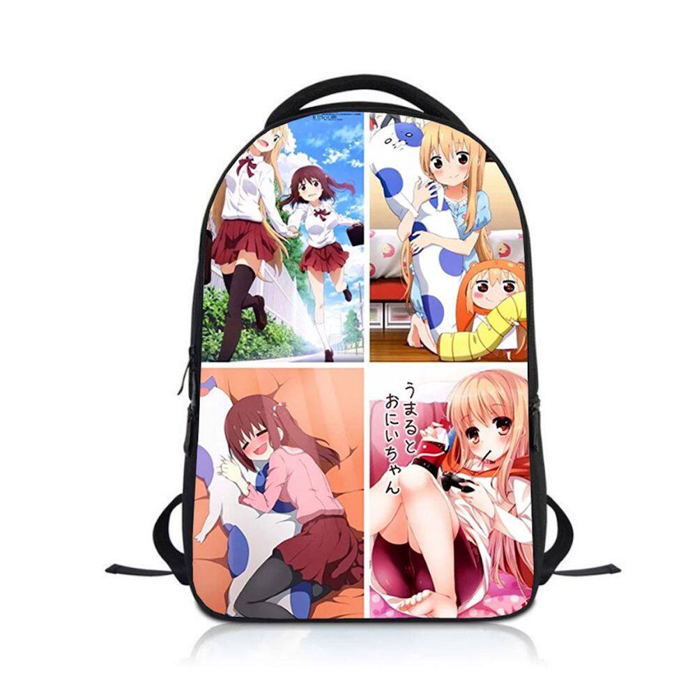 Mochila escolar Himouto Anime para crianças 24x12x30cm