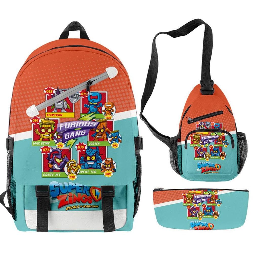 Conjunto de mochilas Super-Zinges para estudantes Anime Satchel 3D Pr