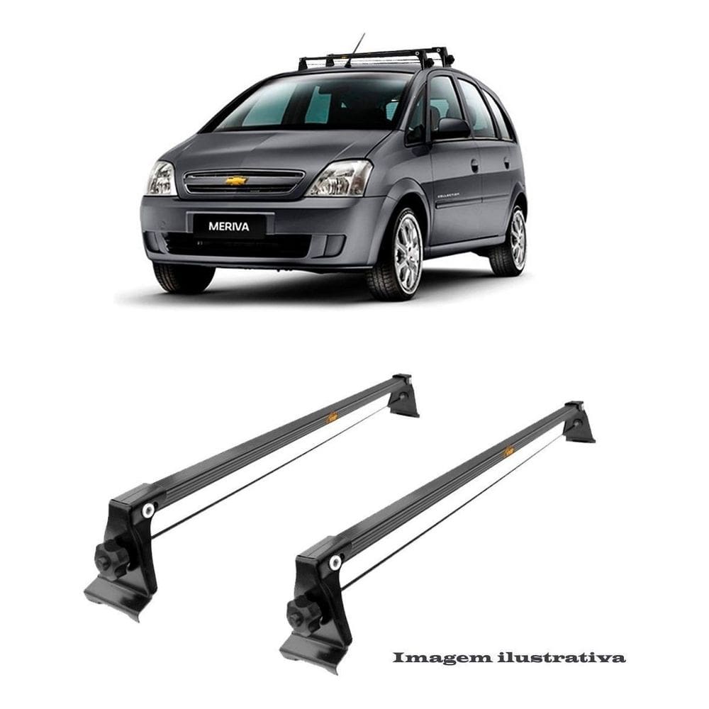 Rack Teto Modelo Aço Gm Meriva 2003 A 2012 Preto Especifico