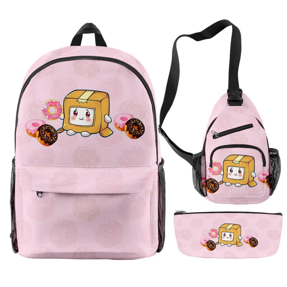 Conjunto de mochilas Lankys Boxs School Anime, 3 peças para crianças