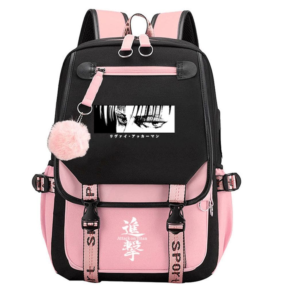 Mochila escolar Anime Attacks Ons T Children rosa 29x16x46cm