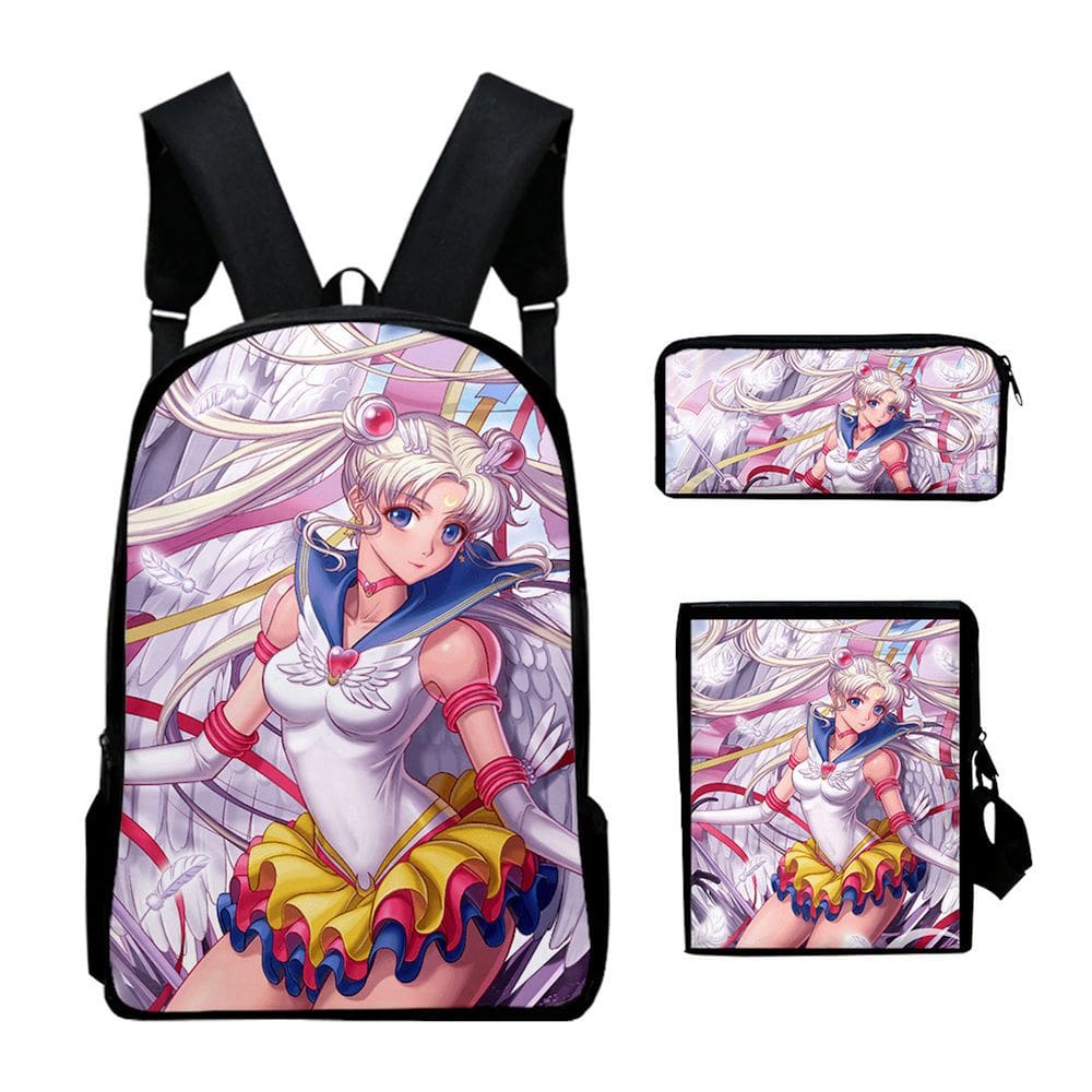 Conjunto de mochilas Sailor Moon School Kids, 3 peças com bolsa de lápis