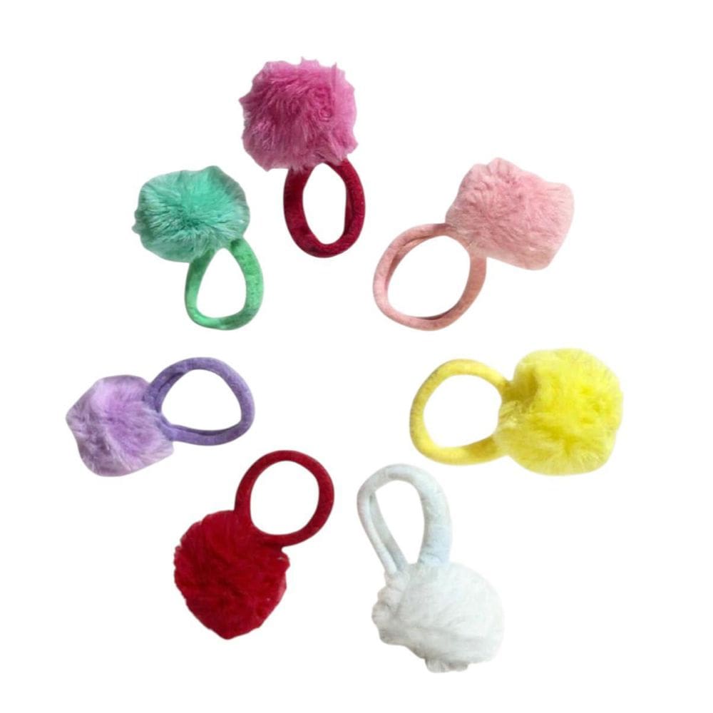 Kit 3 Elásticos Xuxinha Pompom Coloridas Infantil Cabelo