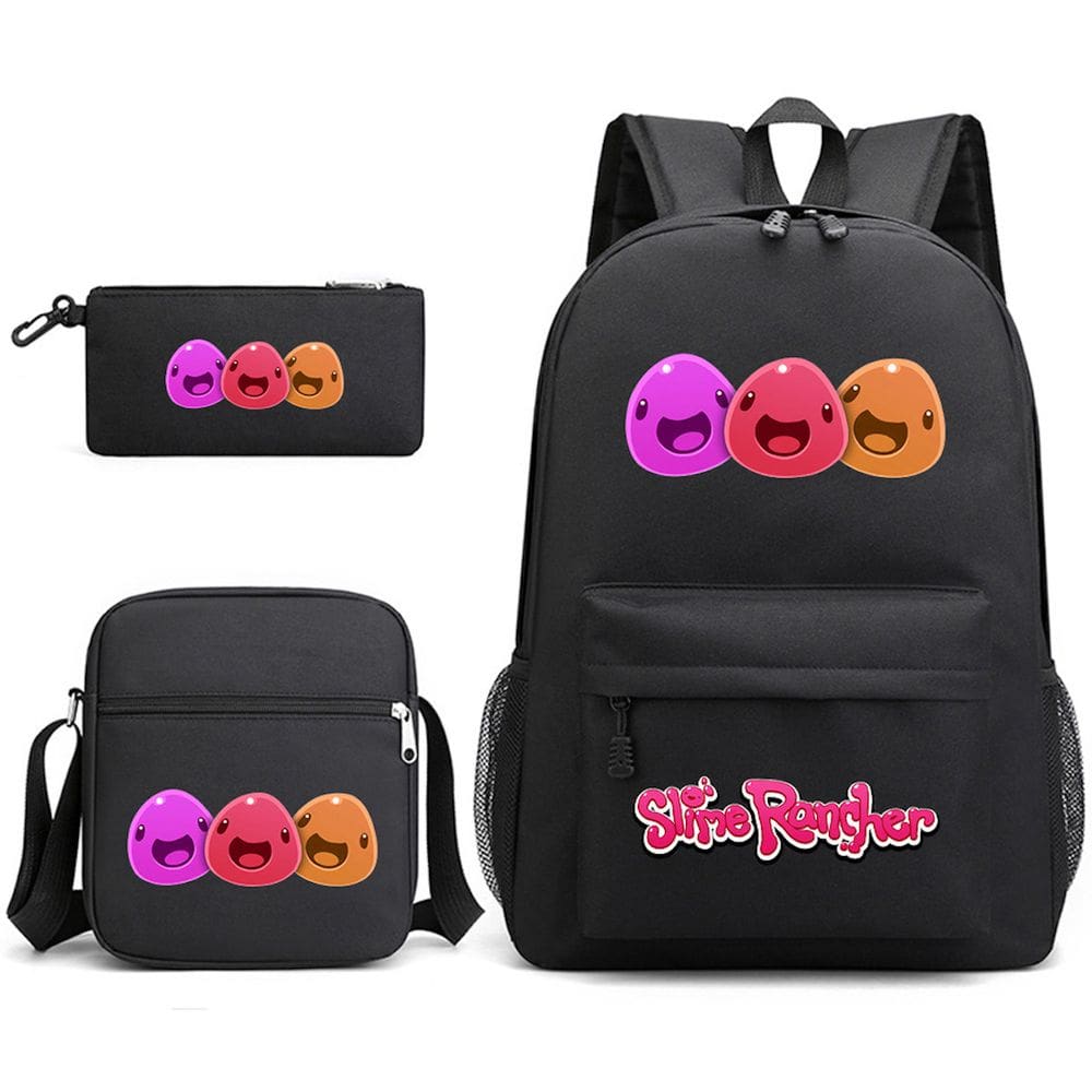 Conjunto de mochilas Slimes Rancherss Anime School, 3 peças com sapatos