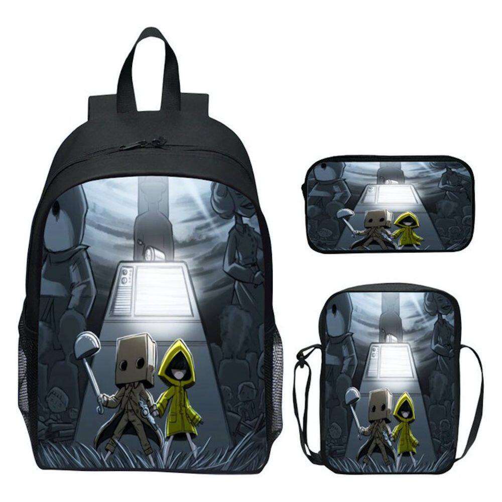 Conjunto de mochilas escolares Littles Nightmares, 3 unidades para crianças