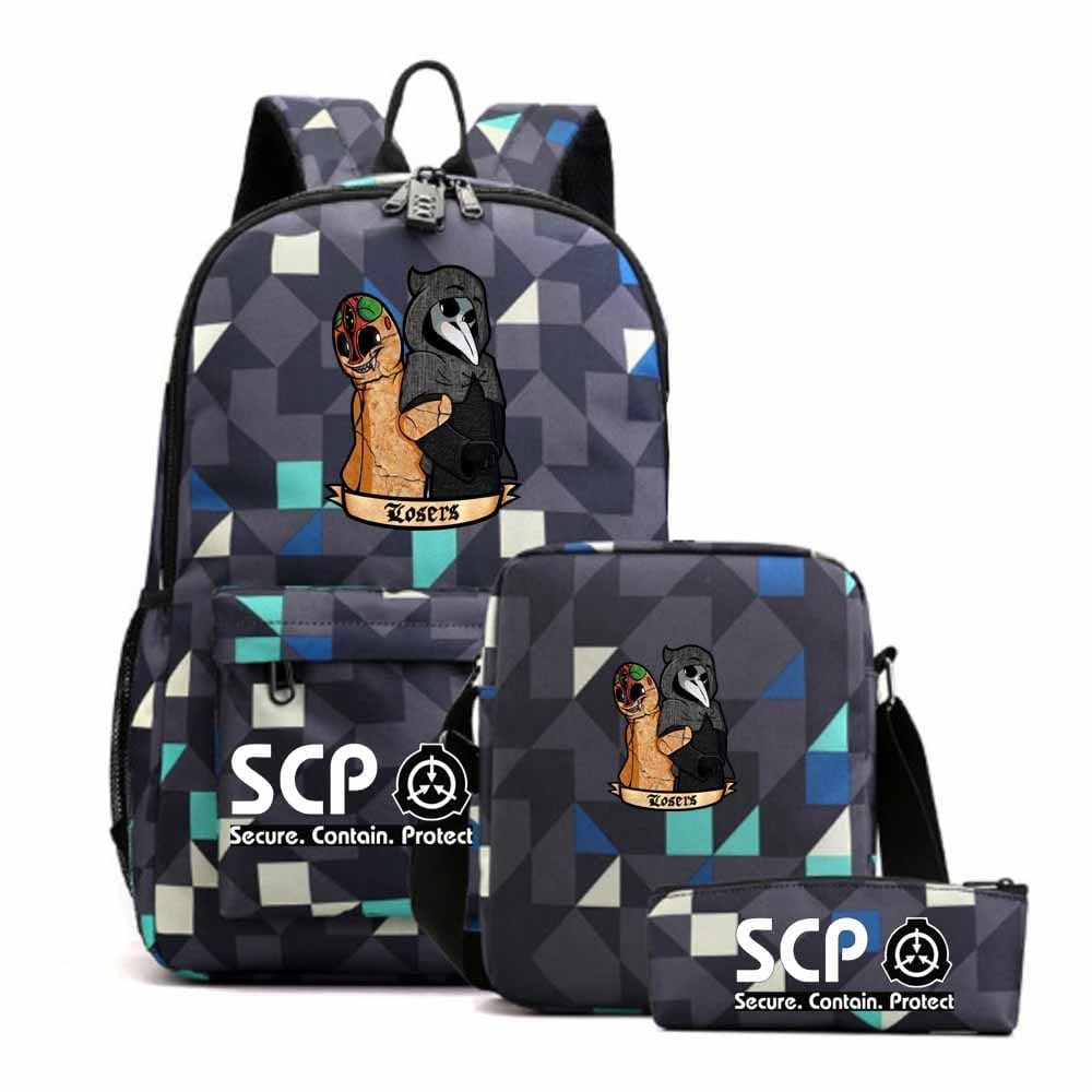 Conjunto de mochilas SCPs Anime School 3 unidades/lote para crianças