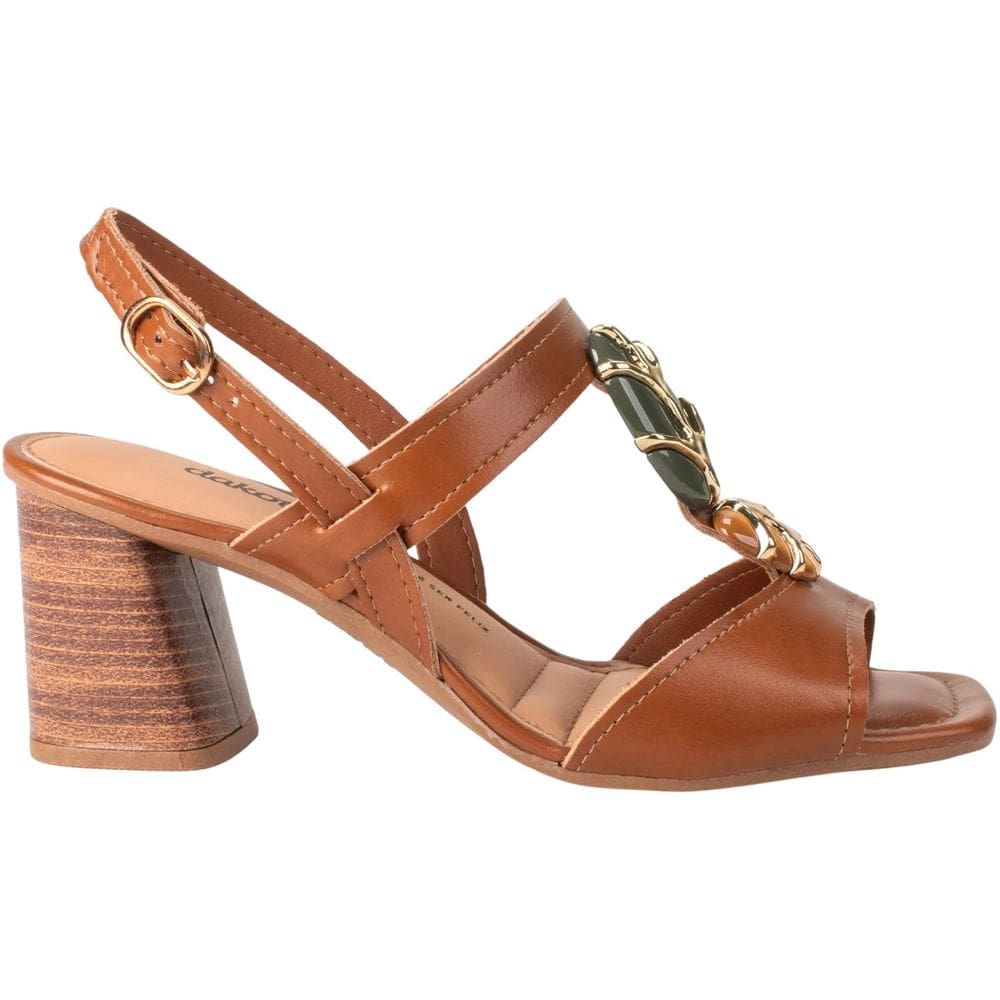 Sandália Feminina Casual Social Dia a Dia Passeio Trabalho Festa Salto Médio Grosso Conforto Dakota Y9762