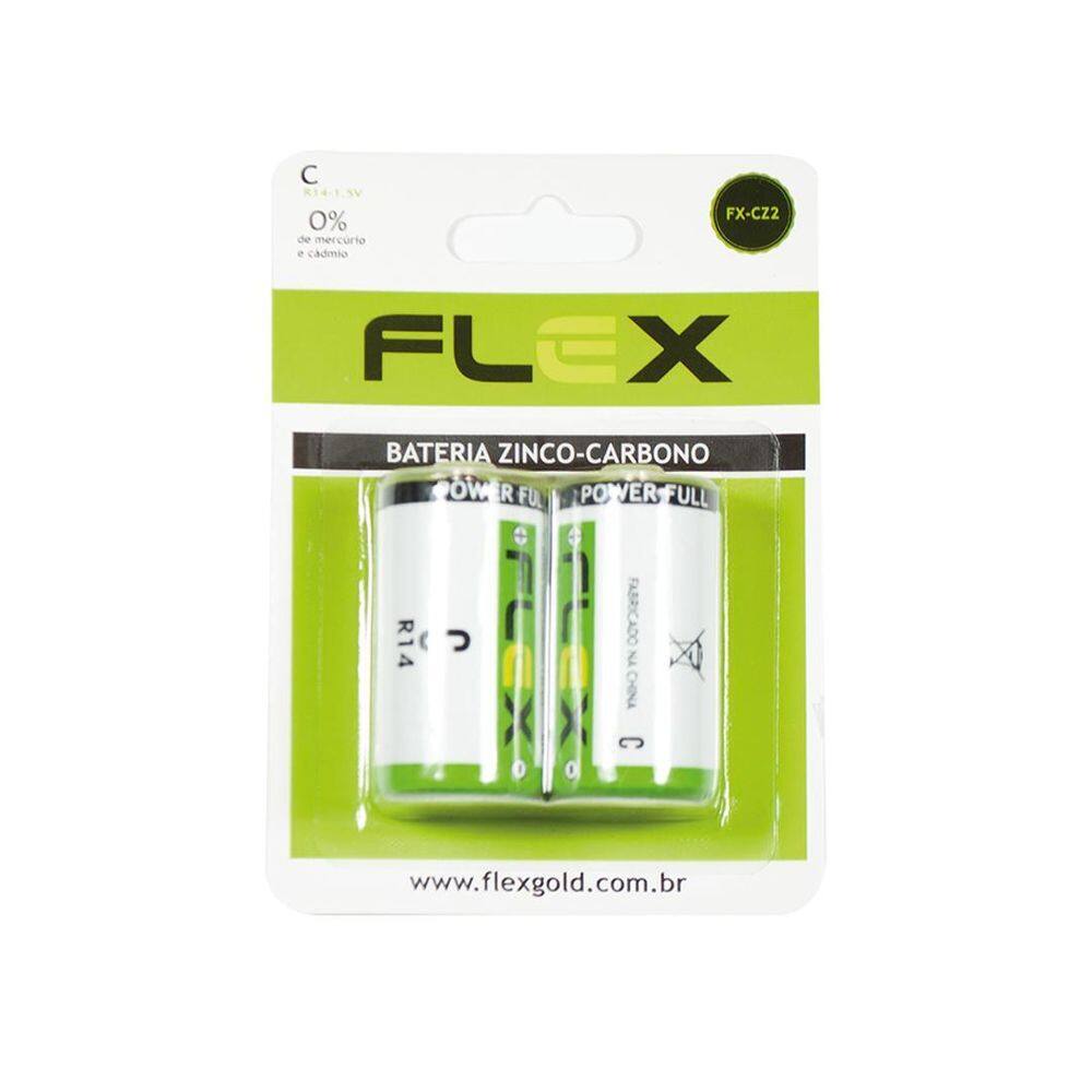 Pilha C Comum Flex 02 Unidades Fx-Cz2