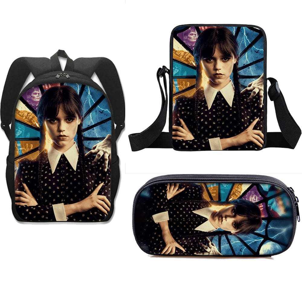 Conjunto de mochilas escolares às quartas-feiras, 3 unidades para estudantes