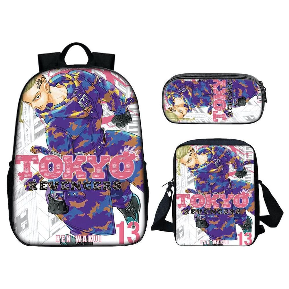 Conjunto de mochilas Tokyo Satchel Anime Nylon para crianças em idade escolar