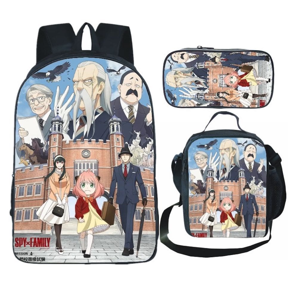 Conjunto de mochilas Spys Familys Anya Forger Anime para crianças