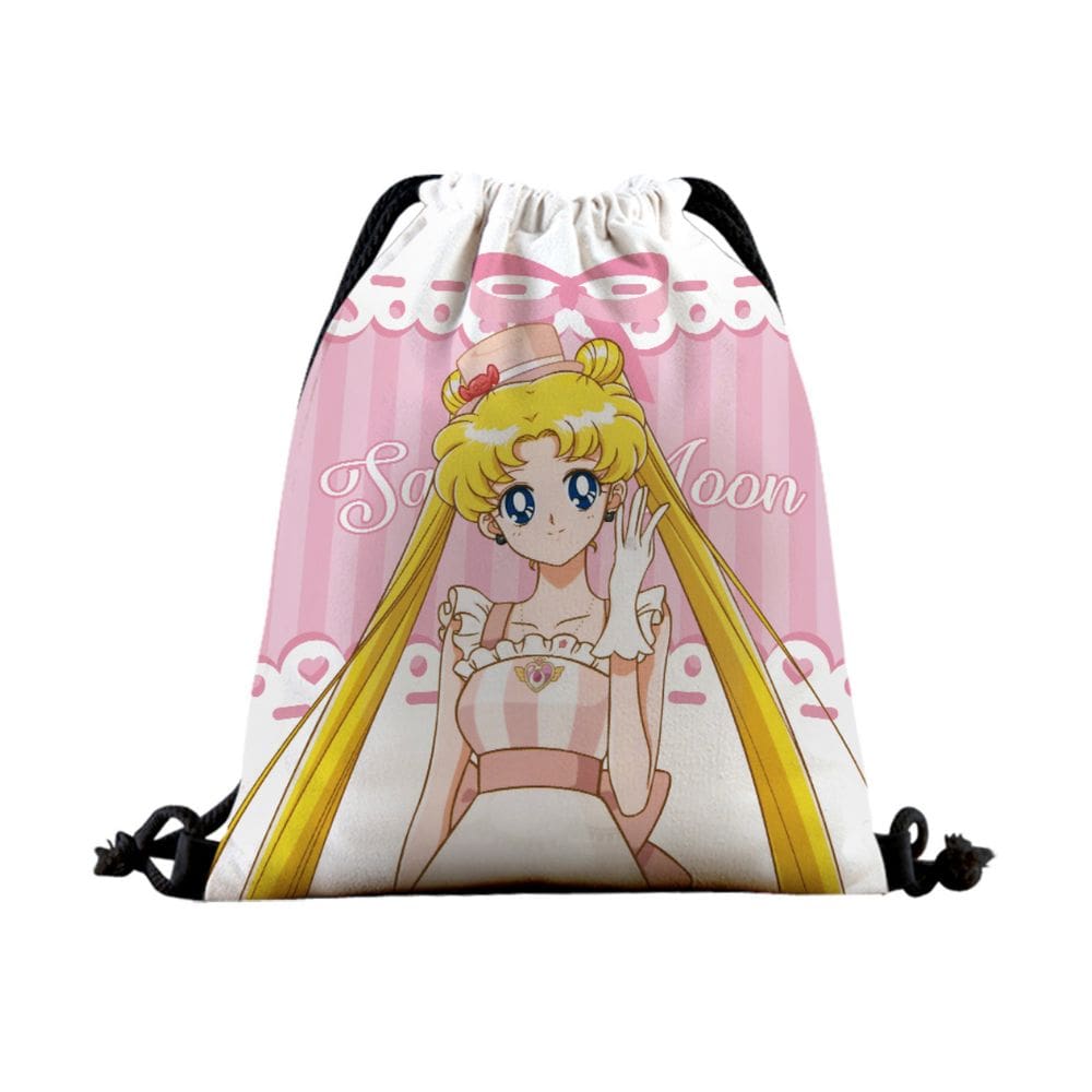 Bolsa com cordão Sailors Moons Tsukinos Usagis Canvas 39x32cm