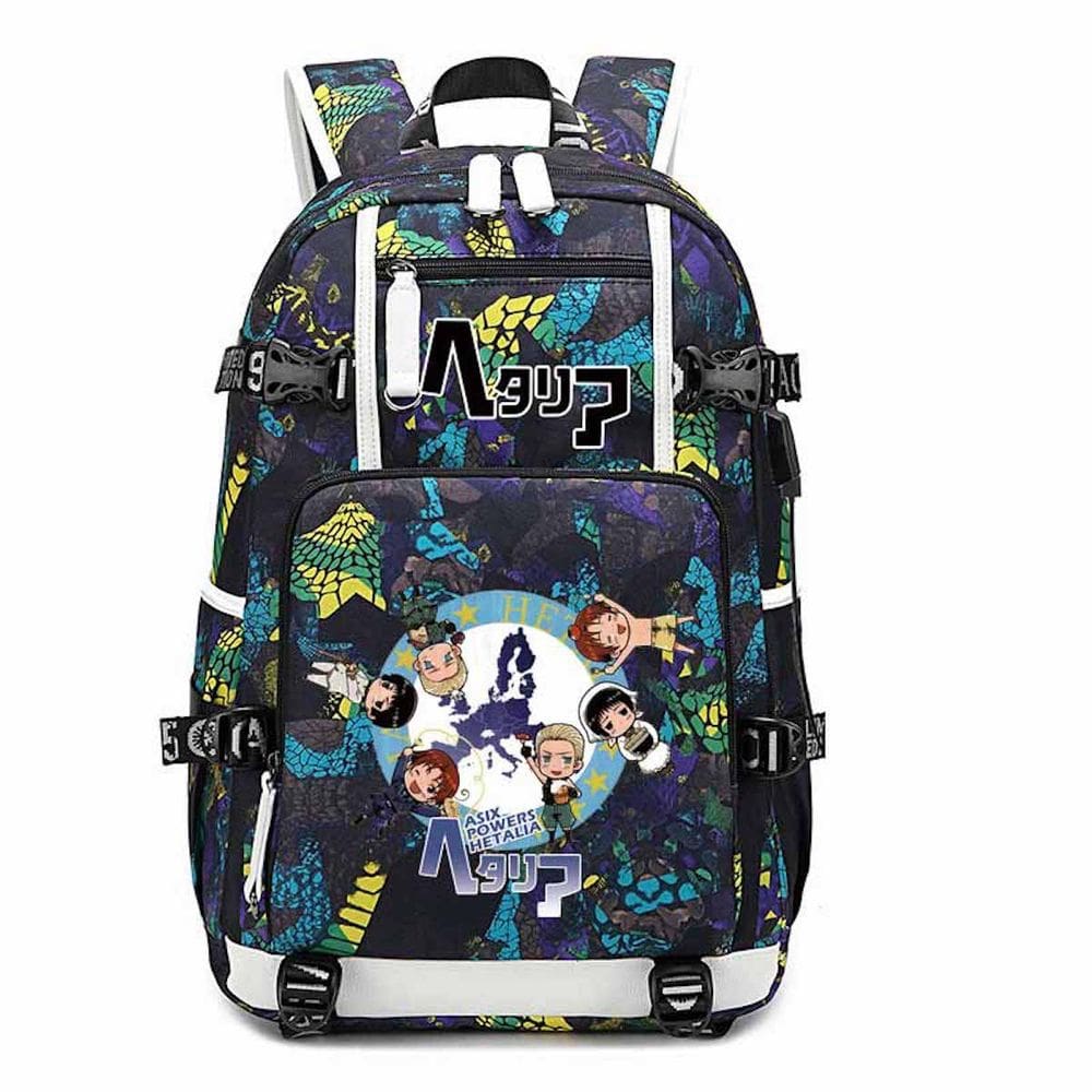 Mochila Axis Powers Hetalia Cartoon Kids School 30x15x47cm