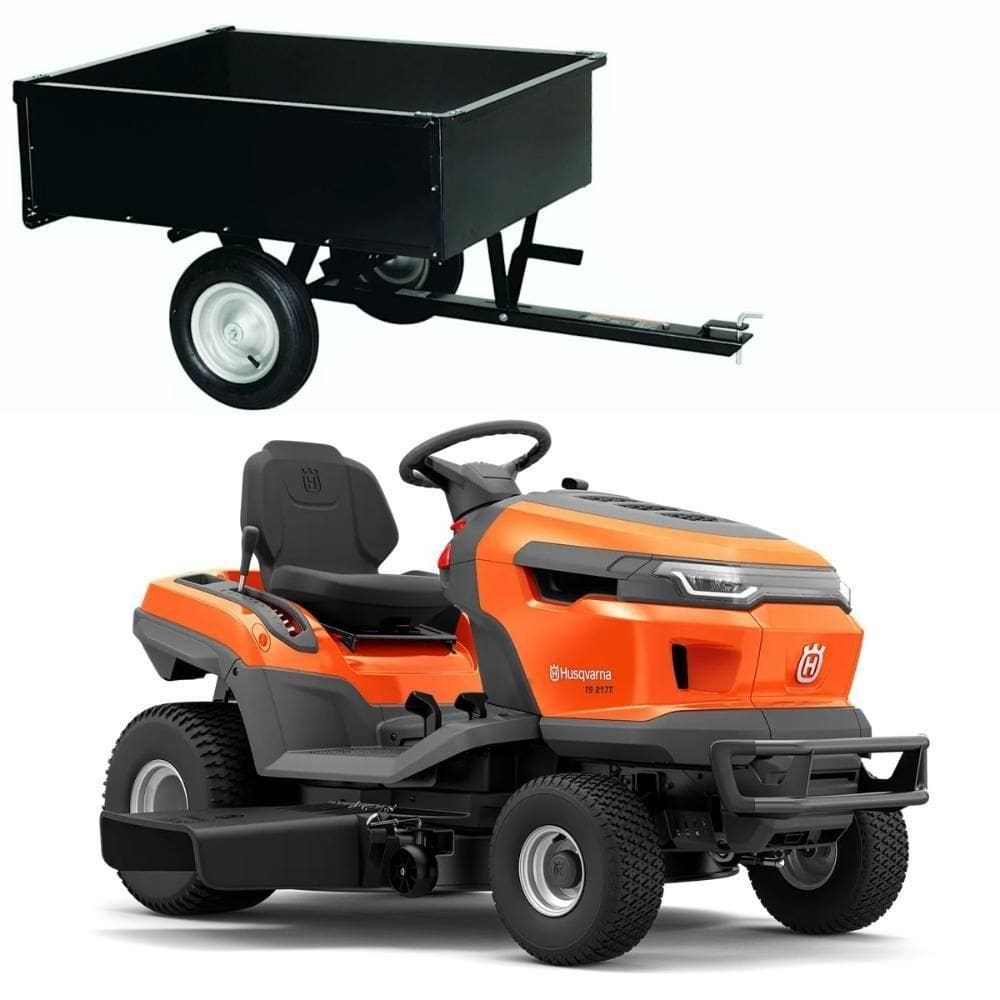 Trator Cortador De Grama Husqvana Ts217tm 20hp Corte De 108cm Com Carreta 255kg