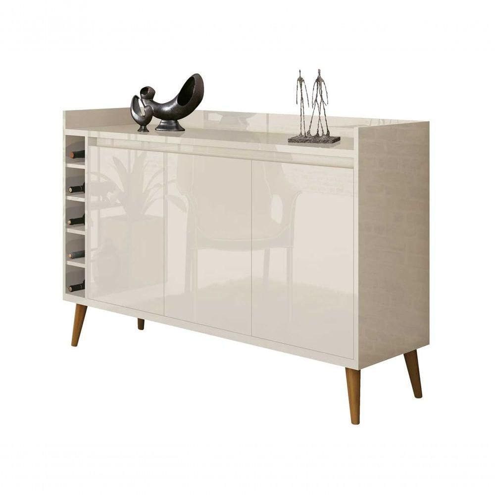 Buffet Aparador Com Adega Retrô Wine Off White - Moveisaqui