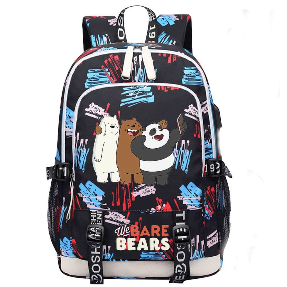 Mochila escolar Wes Bares Bears Anime Schoolbag para crianças