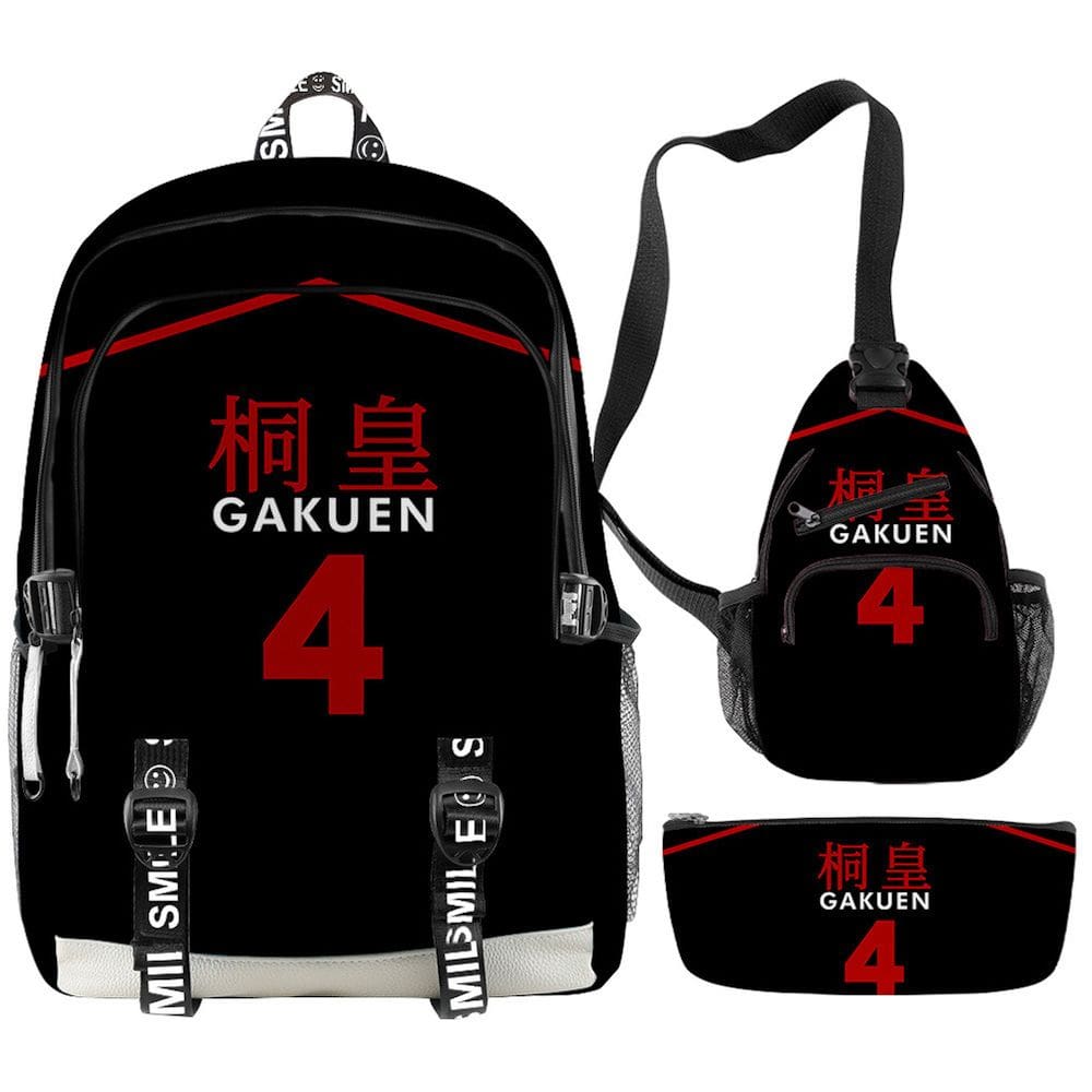 Conjunto de mochilas Kurokos Basketballs Anime School com bolsa USB