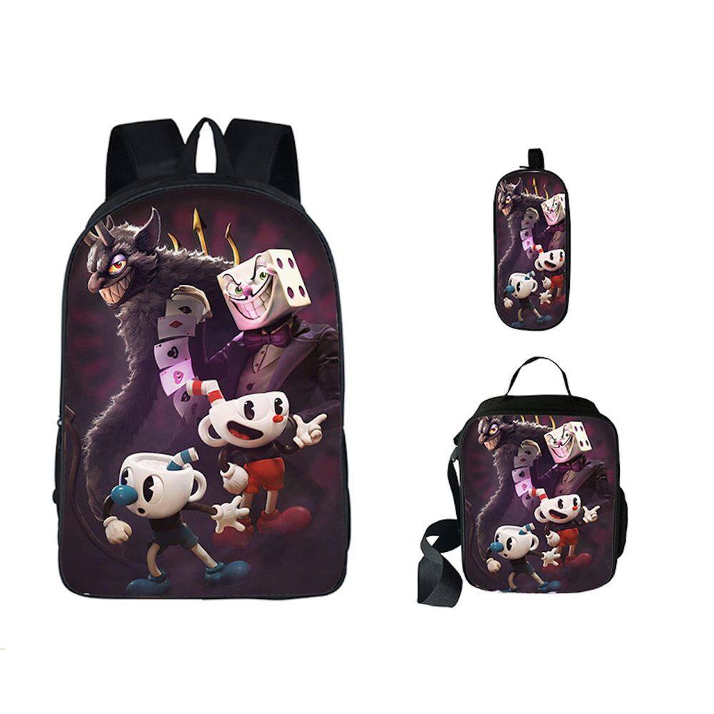 Conjunto de mochilas, 3 peças para estudantes, com bolsa de ombro e estojo para canetas