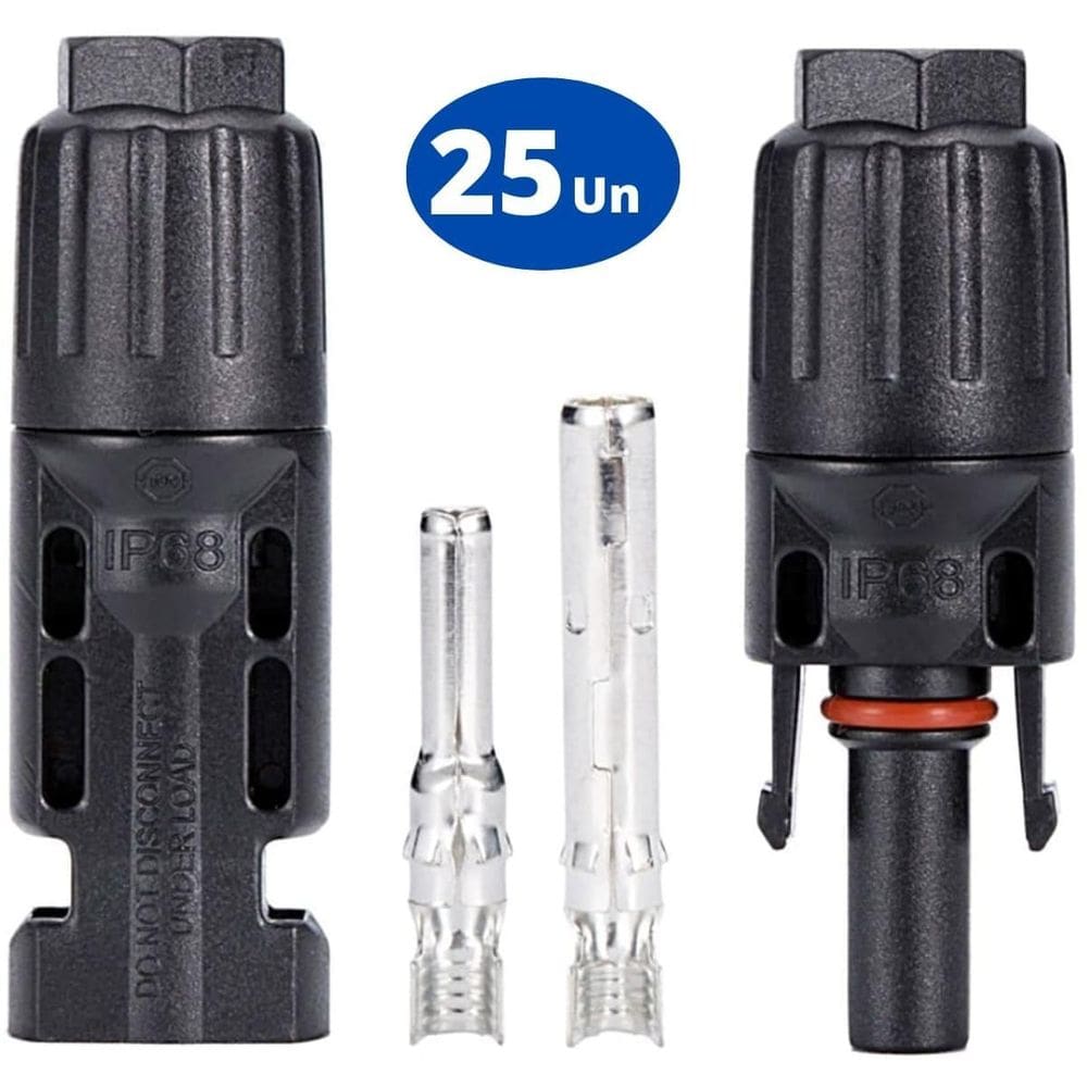 Conector Plug Mc4 Painel Placa Cabo Solar Macho Fêmea Kit 25