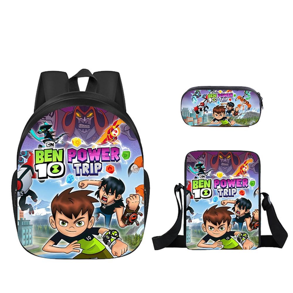 Conjunto de mochilas escolares Bens 10 Boy com bolsa de ombro e estojo para canetas