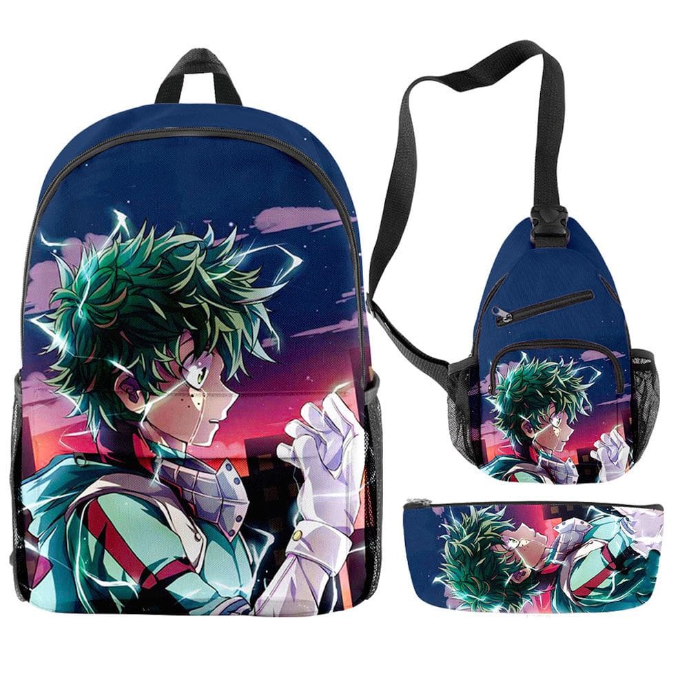 Conjunto de mochilas escolares My Heros Academias Midoriya Izuku