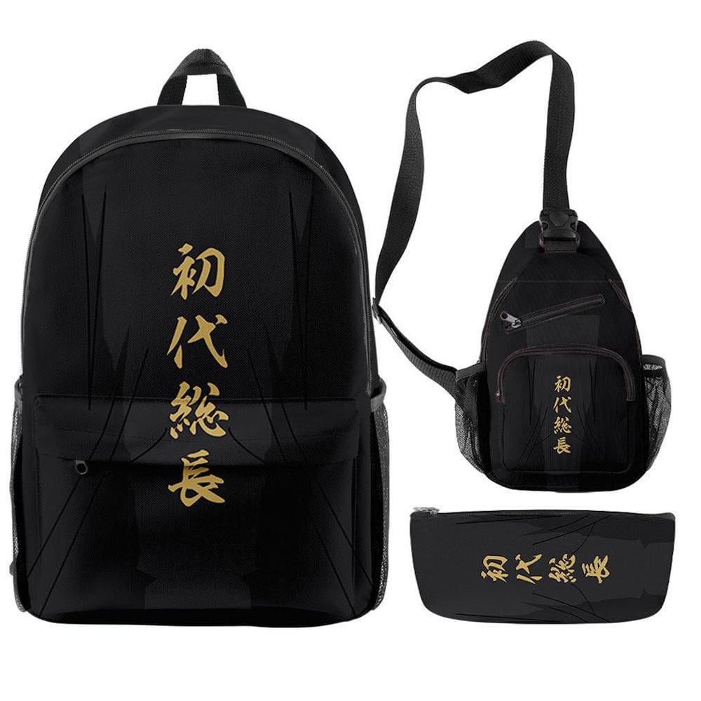 Conjunto de mochilas: bolsa de anime com impressão 3D de Tóquio para estudantes