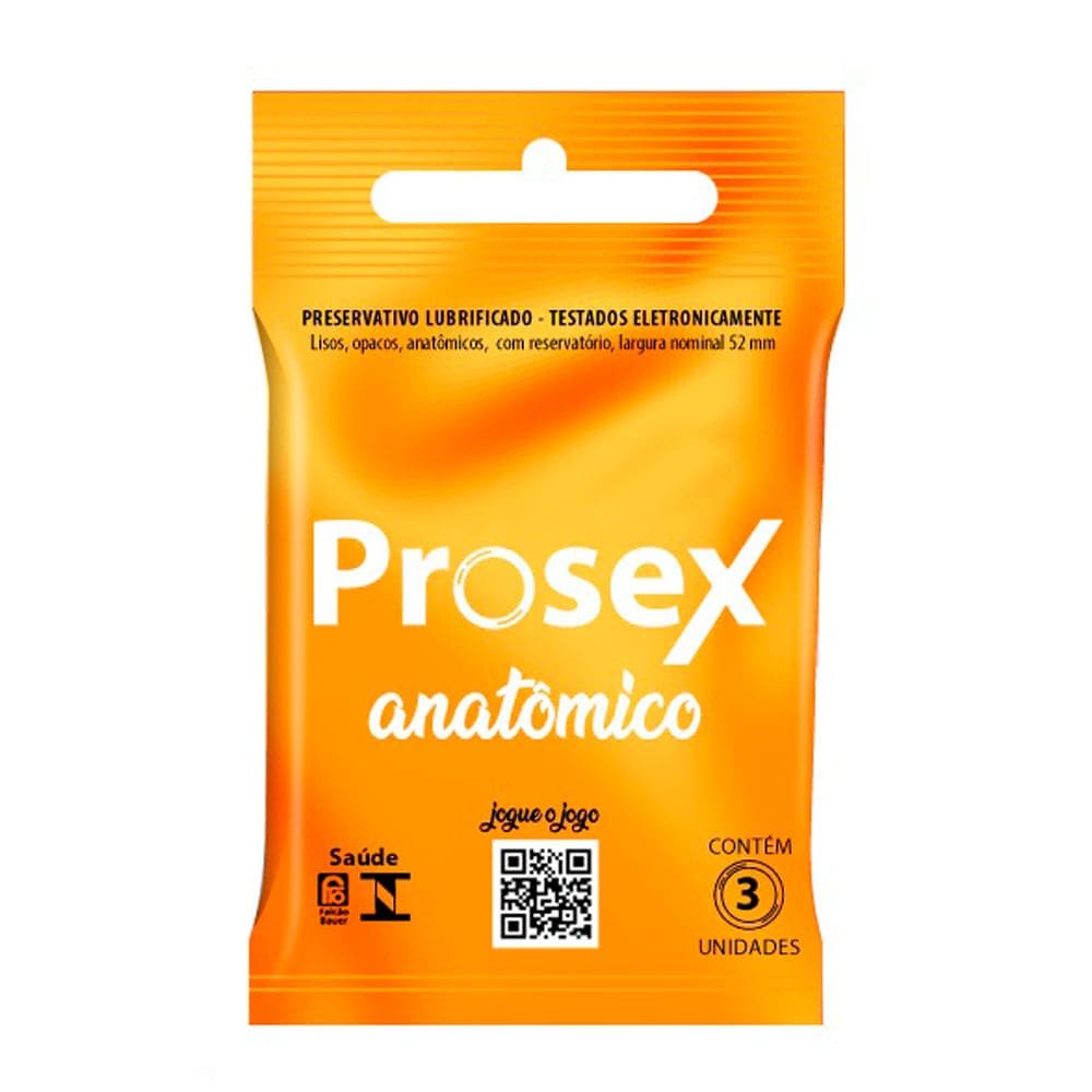 Preservativo Prosex Anatômico Lubrificado 3 Unidades