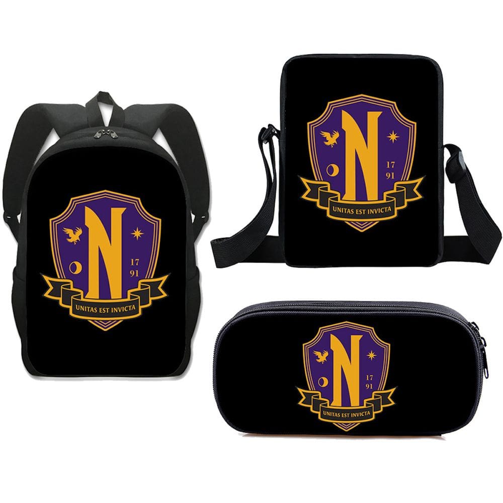 Conjunto de mochilas escolares às quartas-feiras, 3 unidades para estudantes